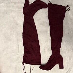 Burgundy Over-the-Knee Boots